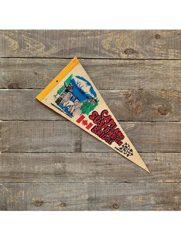 Vivid Vintage Vintage Capilano Susupension Bridge Pennant White