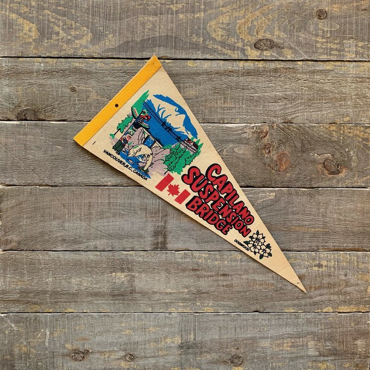 Vivid Vintage Vintage Capilano Susupension Bridge Pennant White