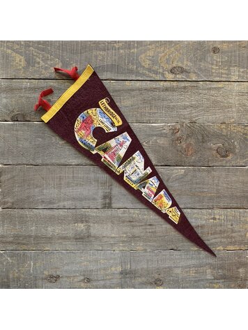 Vivid Vintage Vintage Lethbridge Pennant Burgundy