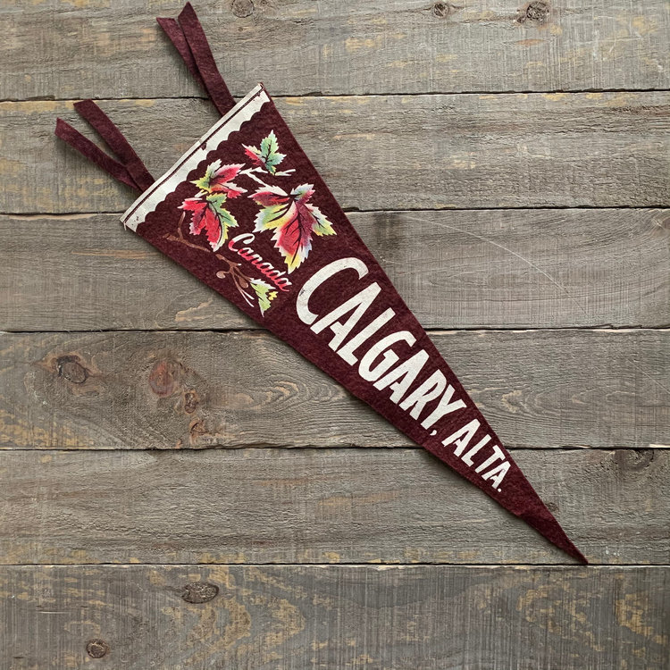 Vivid Vintage Vintage Calgary Pennant Burgundy