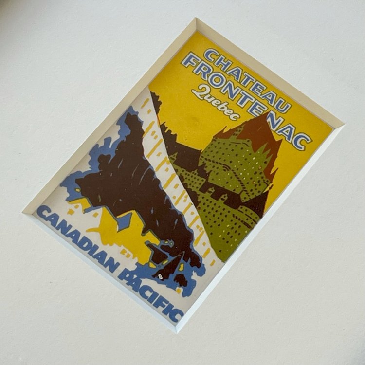 Vivid Vintage Chateau Frontenac Framed Vintage Luggage Label