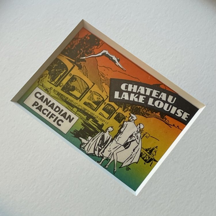 Vivid Vintage CP Chateau Lake Louise Framed Vintage Luggage Label