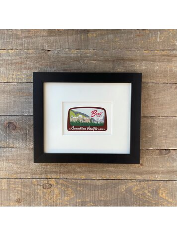 Vivid Vintage Canadian Pacific Banff Springs Hotel Framed Vintage Luggage Label