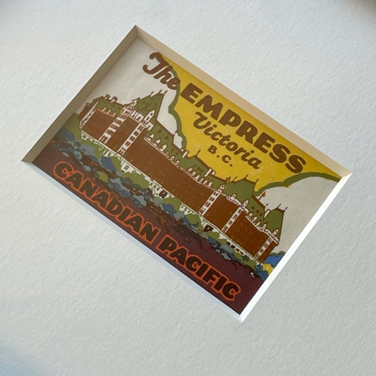Vivid Vintage The Empress Hotel Framed Vintage Luggage Label