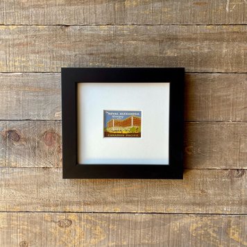 Vivid Vintage Royal Alexandra Hotel Framed Vintage Luggage Label