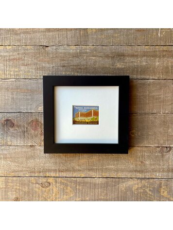 Vivid Vintage Royal Alexandra Hotel Framed Vintage Luggage Label
