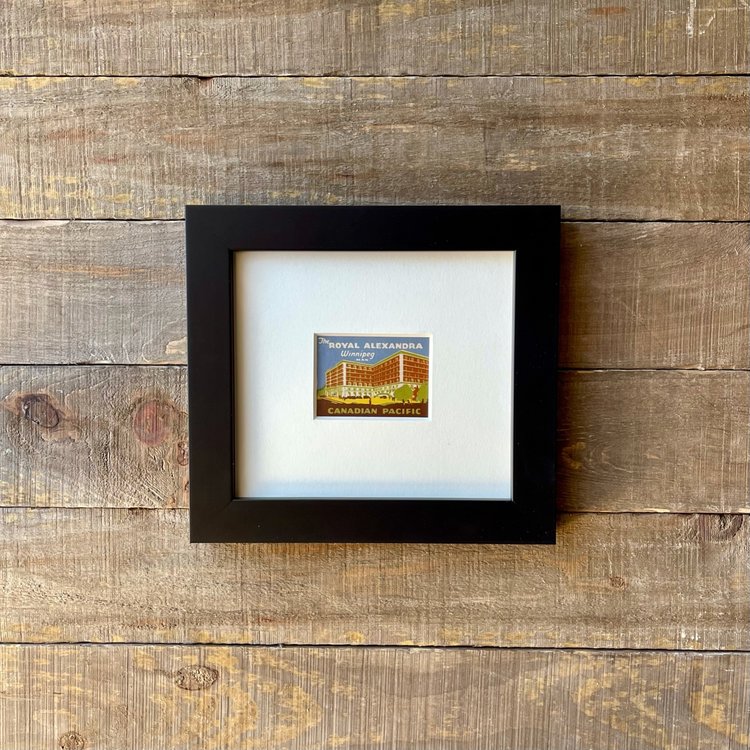 Vivid Vintage Royal Alexandra Hotel Framed Vintage Luggage Label