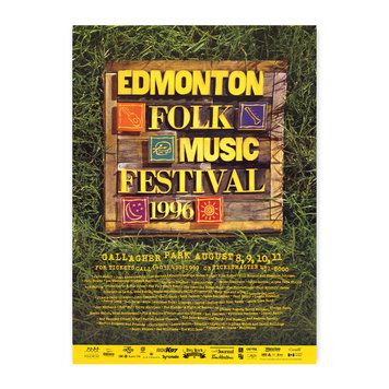 Vivid Print Edmonton Folk Music Festival 1996 Poster