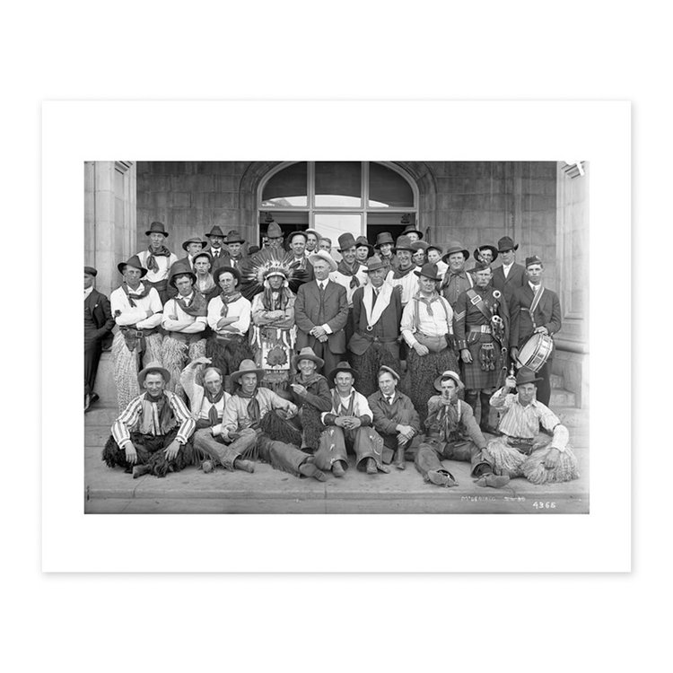 Vivid Archives Cowboys Outside Macdonald Hotel Edmonton 1919