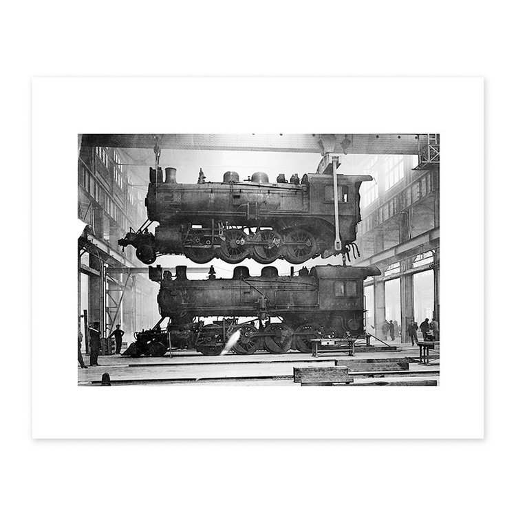 Vivid Archives Engines Under Repair at Ogden Calgary 1913