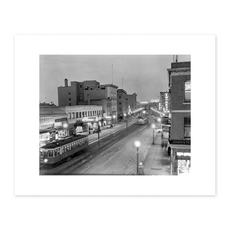 Vivid Archives Night View of Jasper Avenue Edmonton 1929