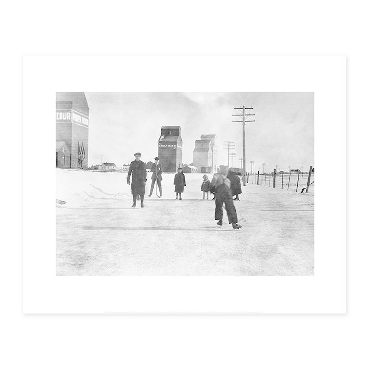 Vivid Archives Skating Beside the Tracks Parkland c1920