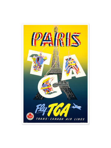 Vivid Print Paris - Fly TCA, Trans-Canada Air Lines