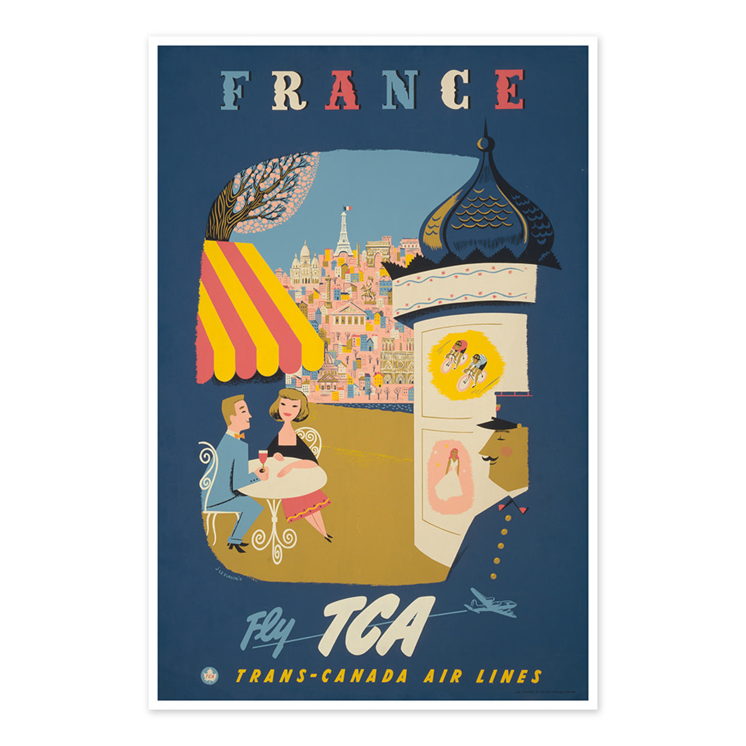 France - fly TCA, Trans-Canada Air Lines | Vivid Print