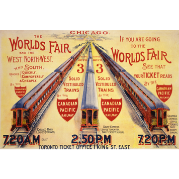 Eurographics Chicago The World's Fair by Solid Vestibuled Trains