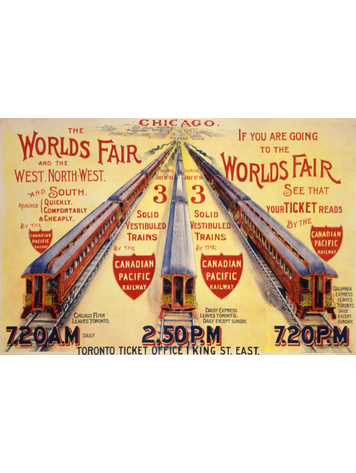 Eurographics Chicago The World's Fair by Solid Vestibuled Trains