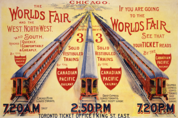 Eurographics Chicago The World's Fair by Solid Vestibuled Trains