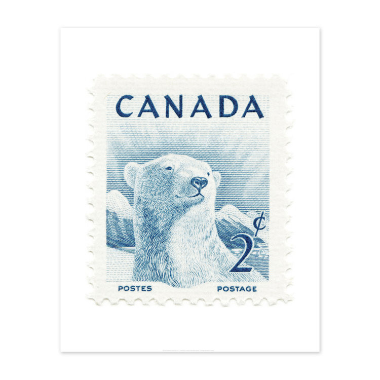 Vivid Print Canada Polar Bear Stamp
