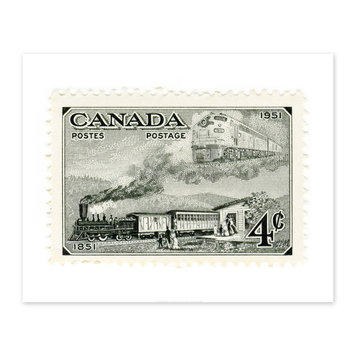 Vivid Print Canada Trains Stamp