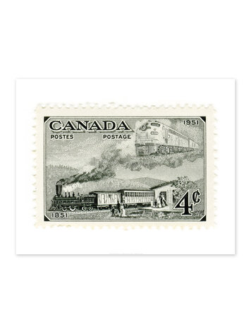 Vivid Print Canada Trains Stamp