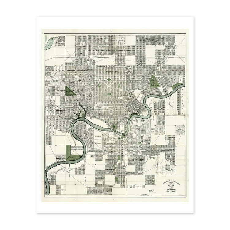 Vivid Archives Driscoll & Knight Edmonton Muted Map 1912