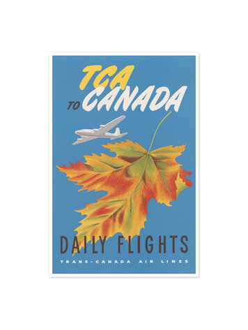 Vivid Print TCA to Canada - daily flights Trans-Canada Air Lines