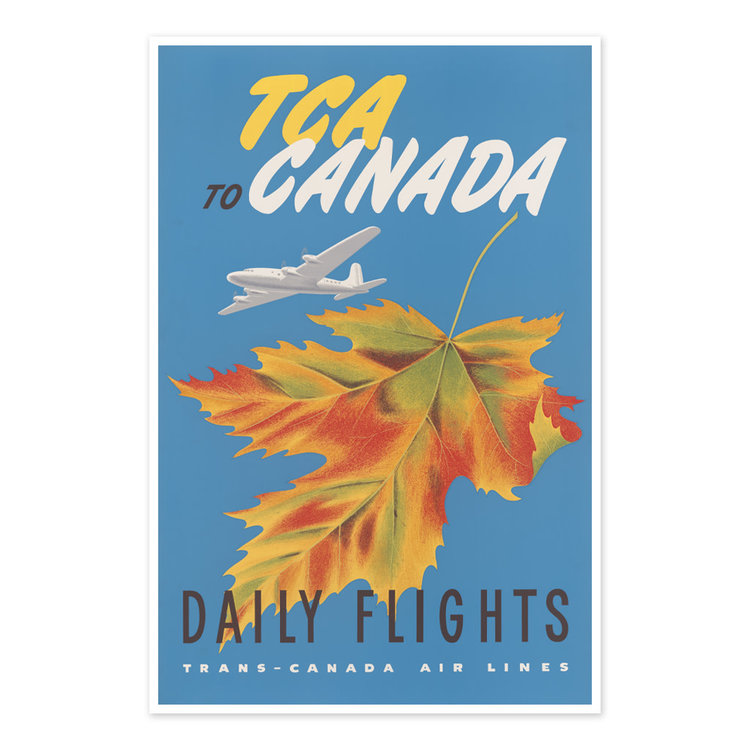 Vivid Print TCA to Canada - daily flights Trans-Canada Air Lines