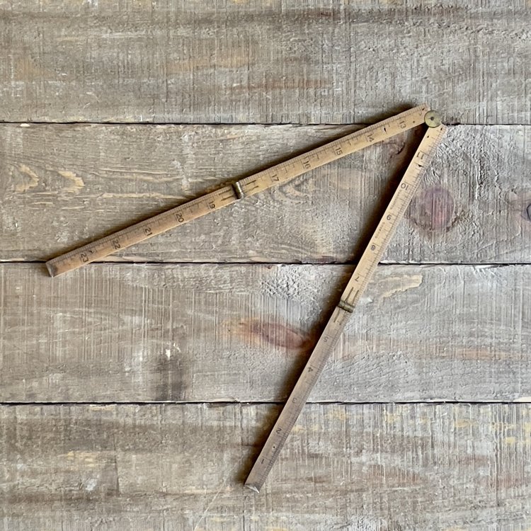 Vivid Vintage Vintage Wooden Hinged Engineers Ruler