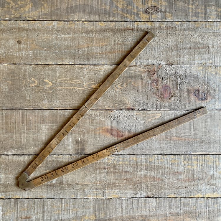 Vivid Vintage Vintage Wooden Hinged Engineers Ruler