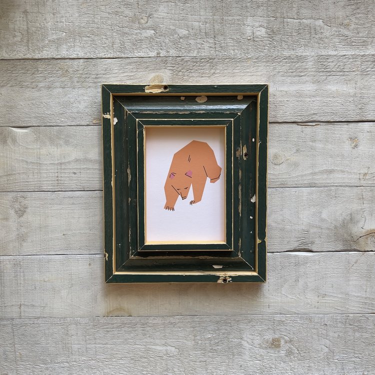 Bee Waeland Canadian Parks Bear Orange Barnwood Edition