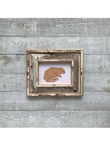 Bee Waeland Canadian Parks Beaver Orange Barnwood Edition