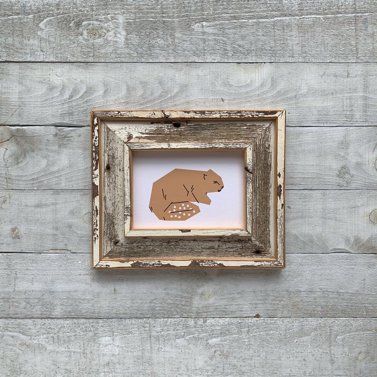 Bee Waeland Canadian Parks Beaver Orange Barnwood Edition