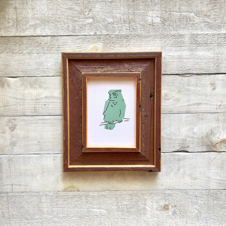 Bee Waeland Canadian Parks Owl Green Barnwood Edition