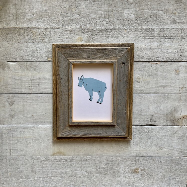 Bee Waeland Canadian Parks Goat Blue Barnwood Edition