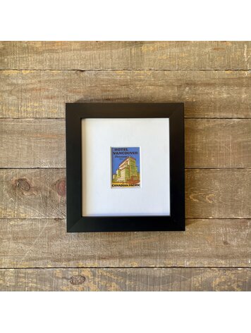 Vivid Vintage Hotel Vancouver Framed Vintage Luggage Label