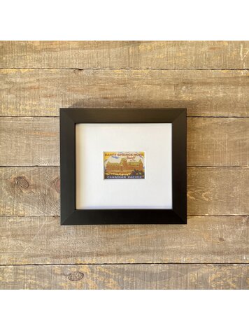 Vivid Vintage Banff Springs Hotel Framed Vintage Luggage Label