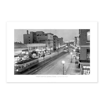Vivid Archives Night View of Jasper Avenue Edmonton 1929