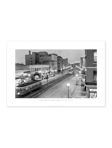 Vivid Archives Night View of Jasper Avenue Edmonton 1929