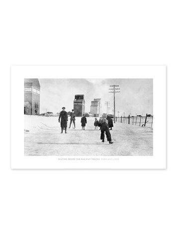 Vivid Archives Skating Beside the Tracks Parkland c1920