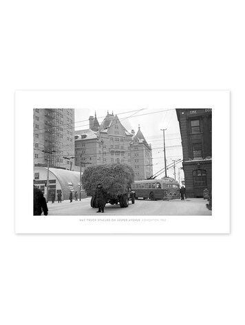 Vivid Archives Truck of Hay Stalled on Jasper Avenue January 20, 1952