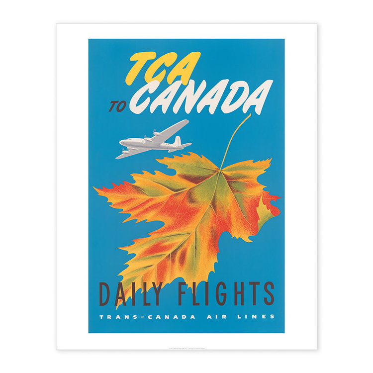 Vivid Print TCA to Canada - daily flights Trans-Canada Air Lines