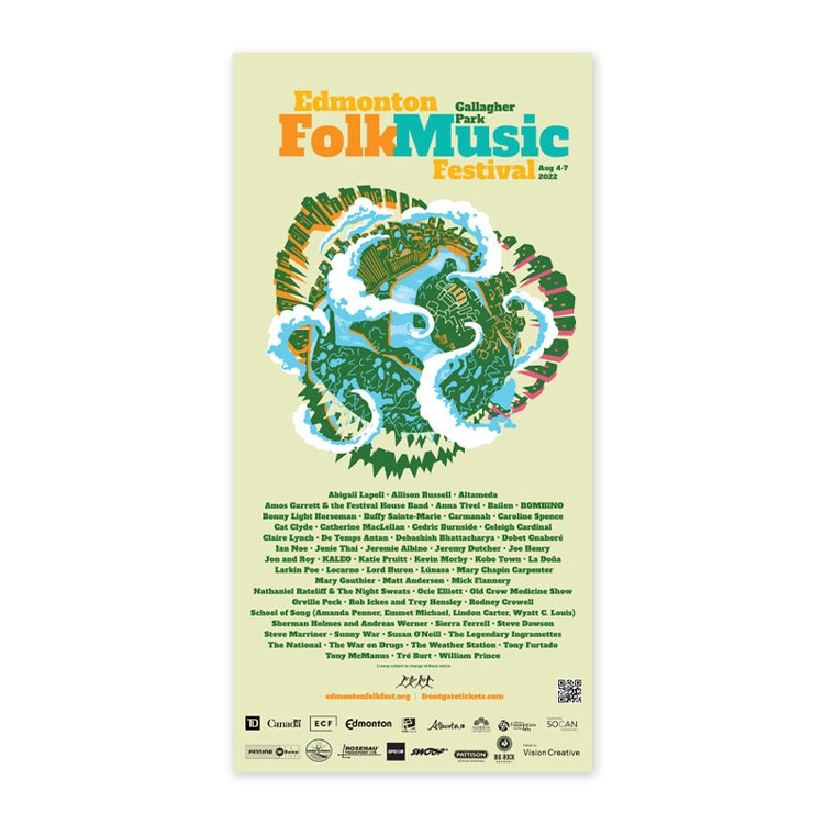 Vivid Print Edmonton Folk Music Festival 2022 Poster