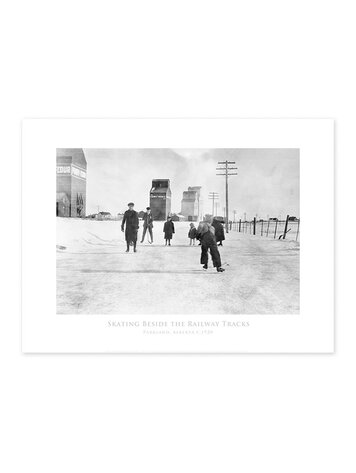 Vivid Archives Skating Beside the Tracks Parkland, Alberta ca. 1920 24x32