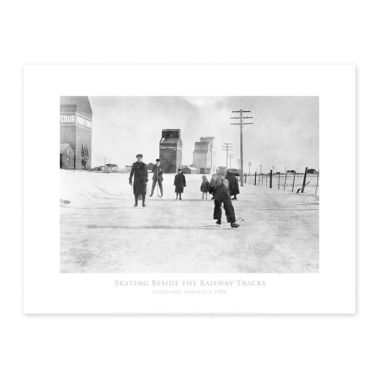 Vivid Archives Skating Beside the Tracks Parkland, Alberta ca. 1920 24x32