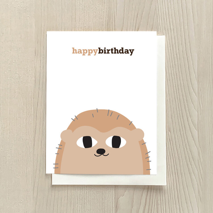 Vivid Print Birthday Hedgehog