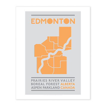 Bee Waeland Edmonton Map Creamsicle