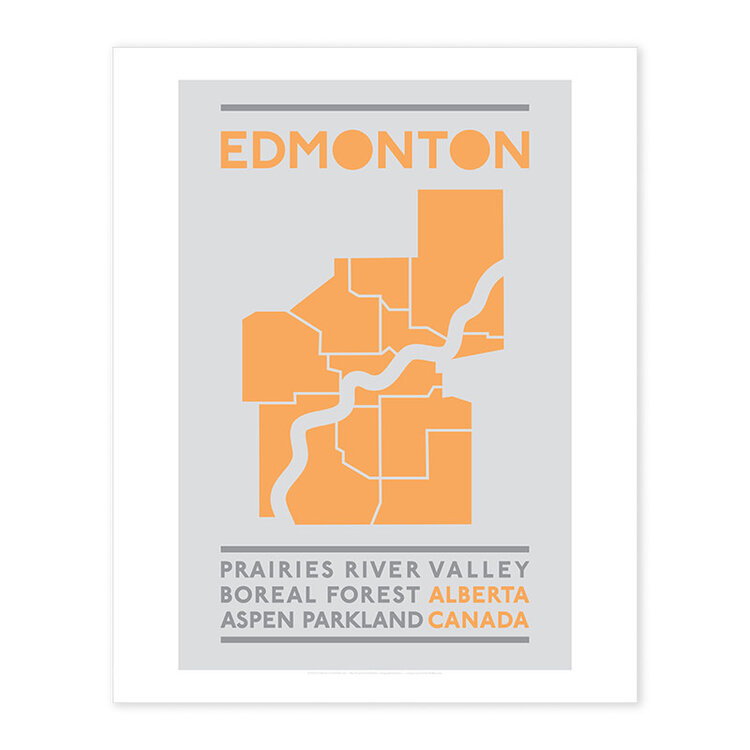 Bee Waeland Edmonton Map Creamsicle