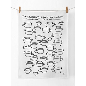 David Shrigley Too Much Tea Tea Towel