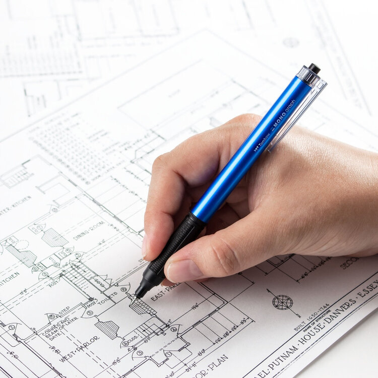 Tombow MONO Graph Lite Ballpoint Pen, Light Blue