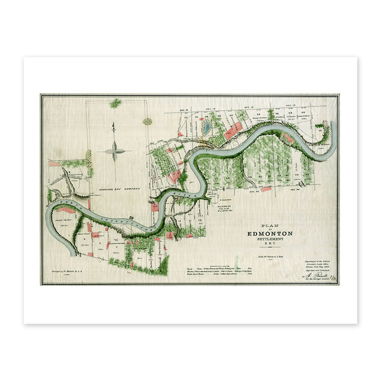 Vivid Archives Plan of Edmonton 1883 Map